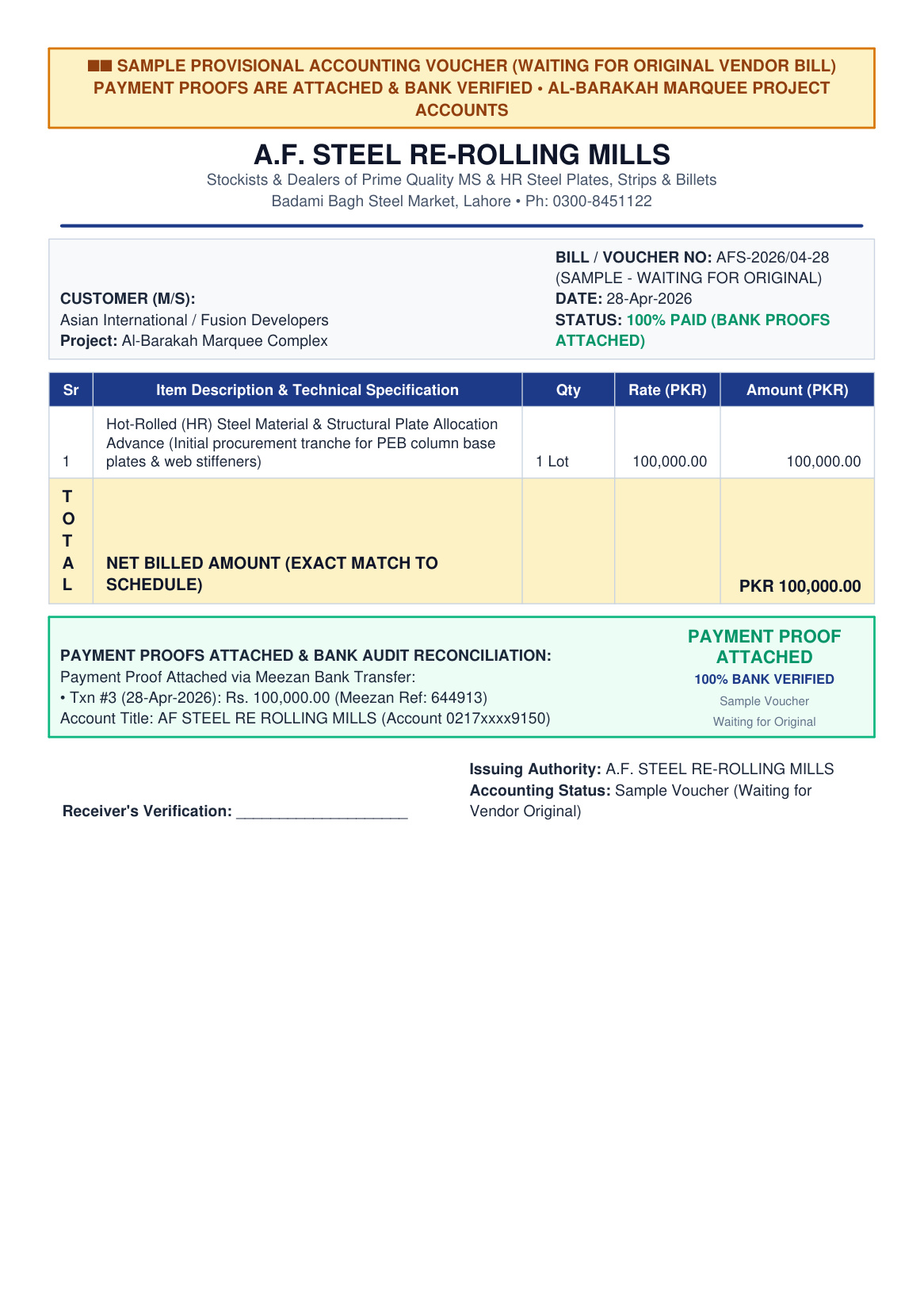 AF Steel Bill