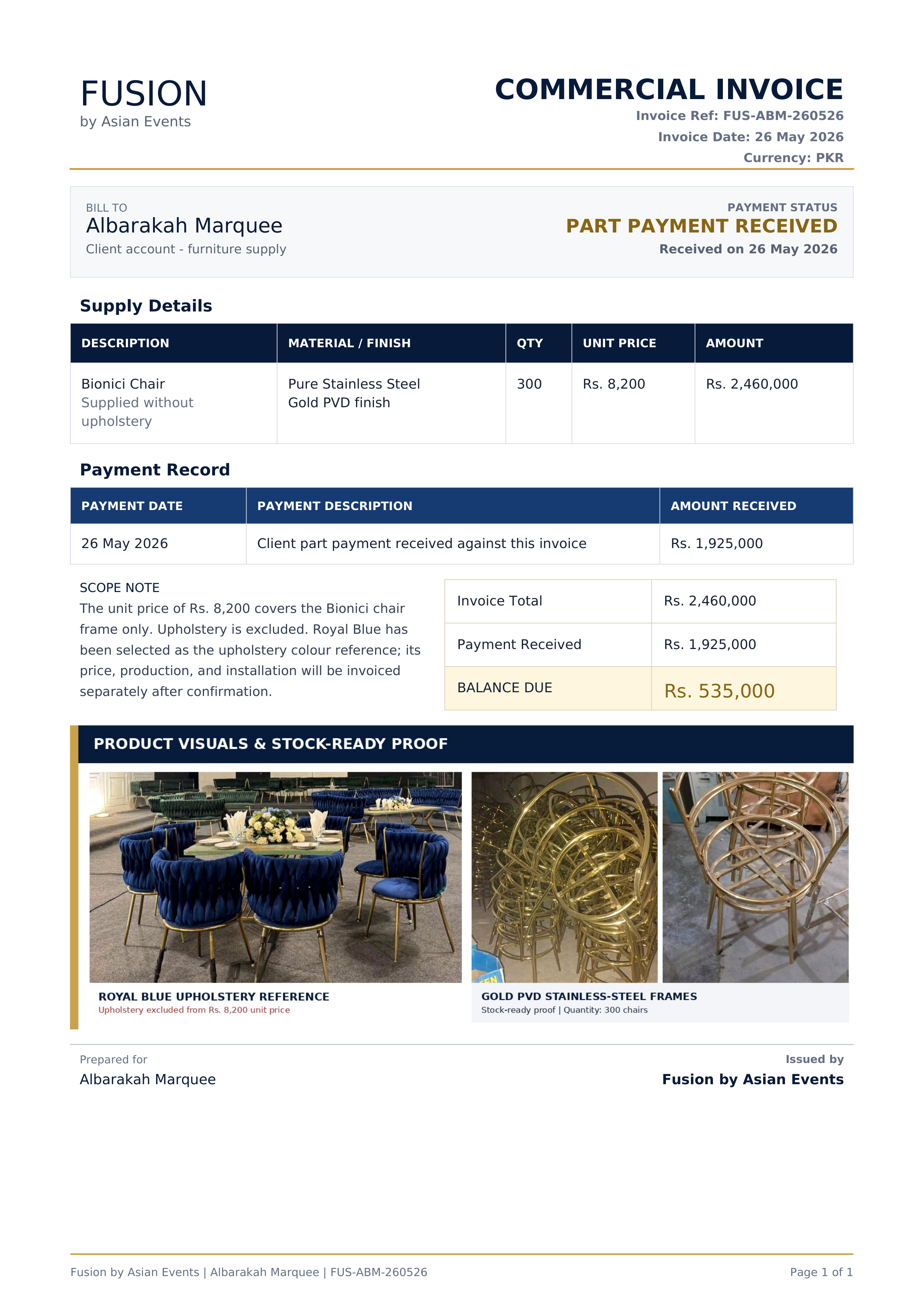 Fusion Invoice